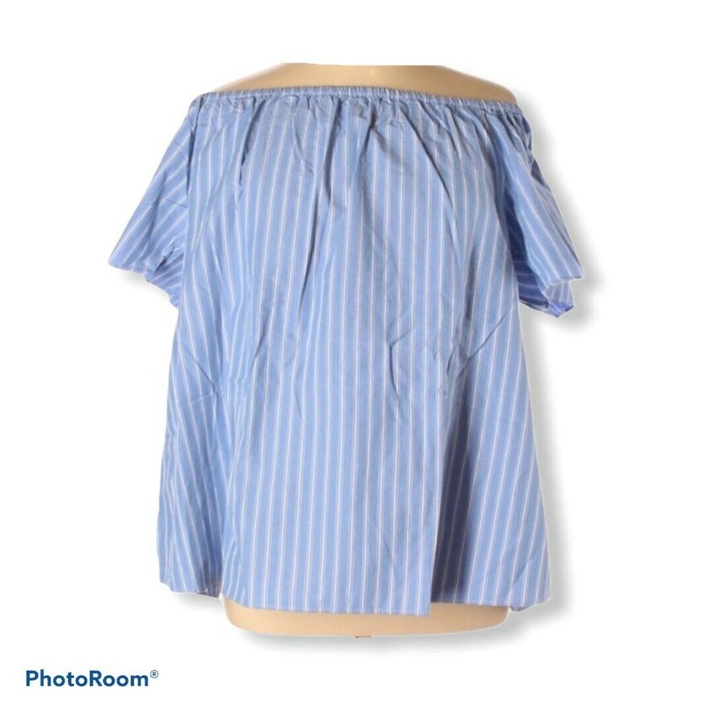 Textile elizabeth and james stella blue striped off shoulder blouse XL